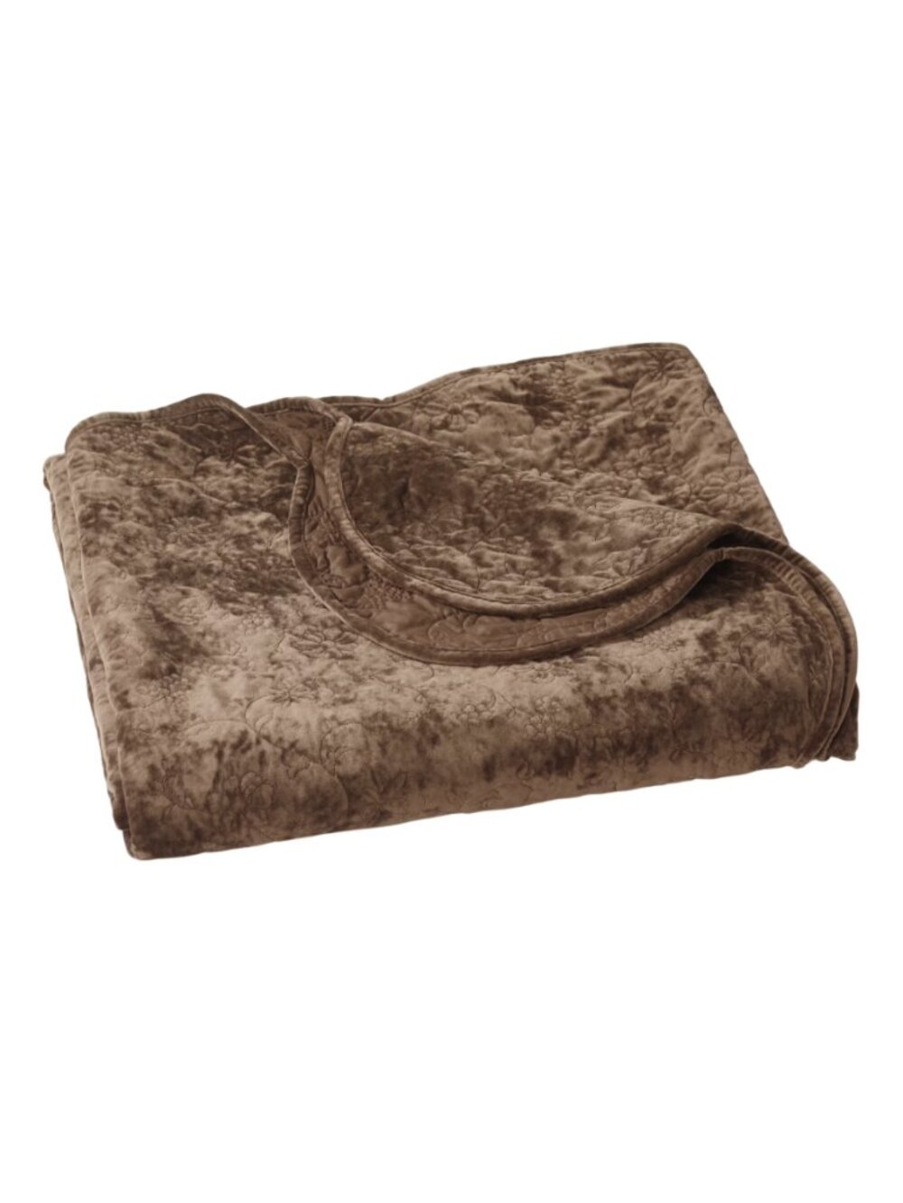The Pioneer Woman Home Rich Brown Cottage Eloise Floral 100% Poly Velvet Quilt - Picture 6 of 9